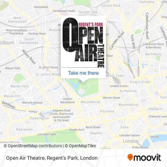 Open Air Theatre, Regent's Park map