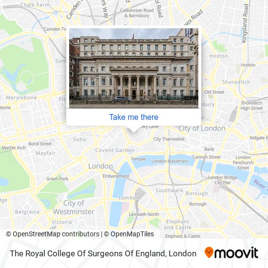 The Royal College Of Surgeons Of England map
