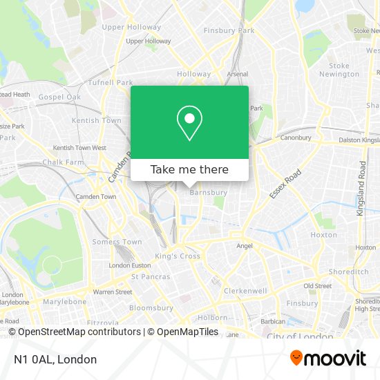 N1 0AL map