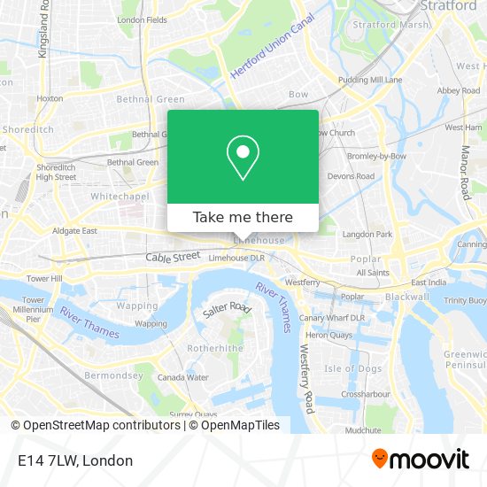 E14 7LW map