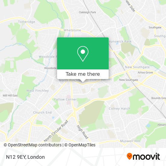 N12 9EY map