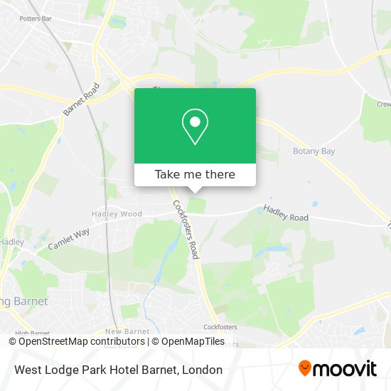 West Lodge Park Hotel Barnet map