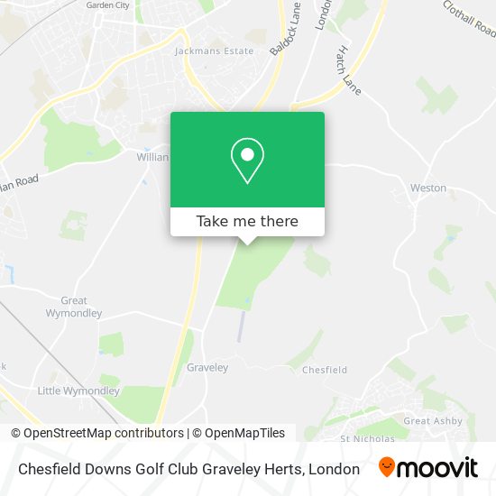Chesfield Downs Golf Club Graveley Herts map