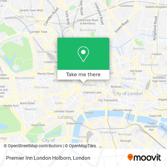 Premier Inn London Holborn map