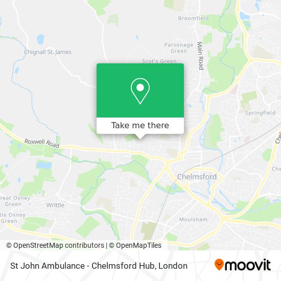 St John Ambulance - Chelmsford Hub map