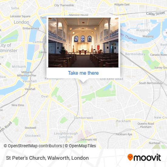St Peter's Church, Walworth map