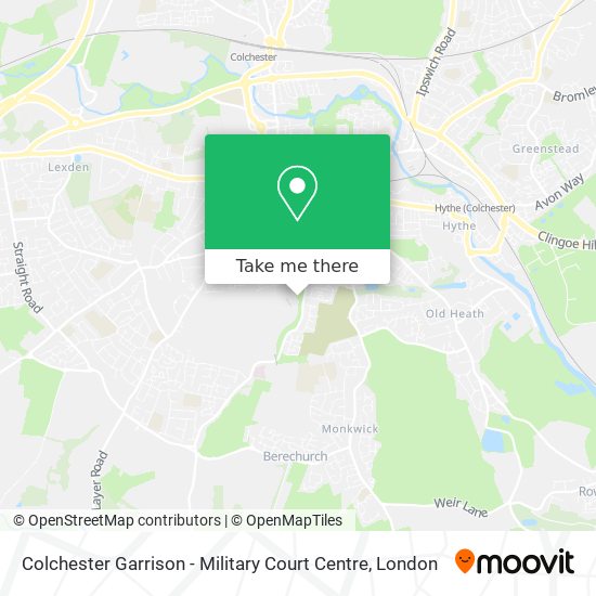 Colchester Garrison - Military Court Centre map