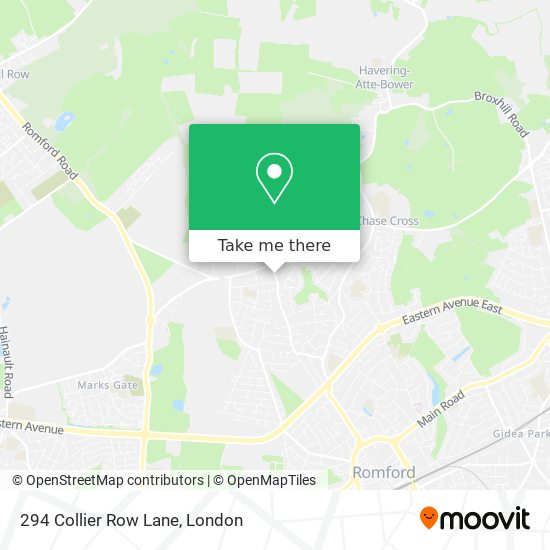 294 Collier Row Lane map