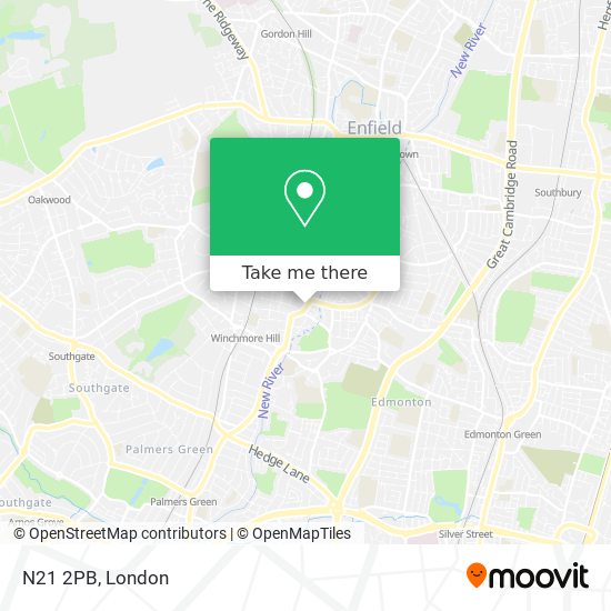 N21 2PB map