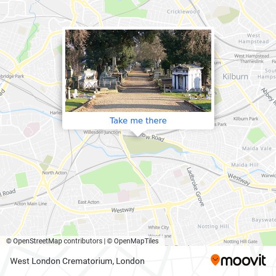 West London Crematorium map