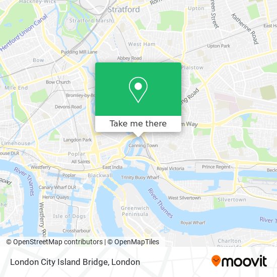London City Island Bridge map