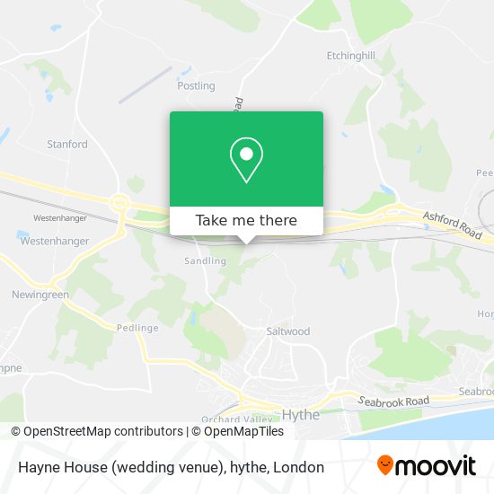 Hayne House (wedding venue), hythe map