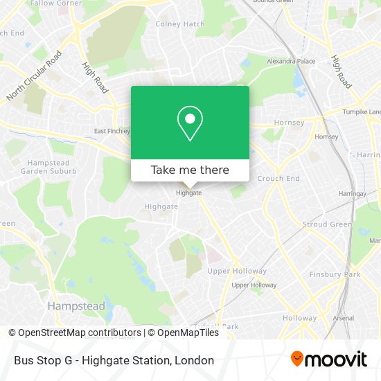 Bus Stop G - Highgate Station map