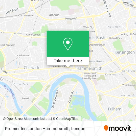 Premier Inn London Hammersmith map