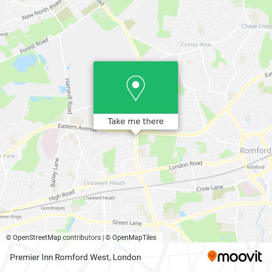 Premier Inn Romford West map