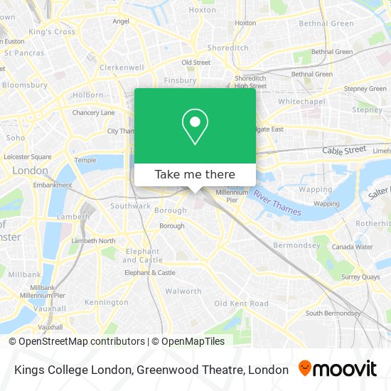 Kings College London, Greenwood Theatre map