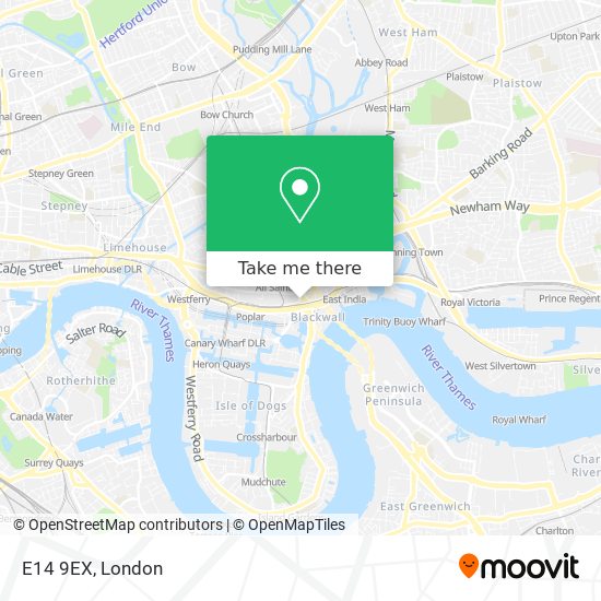 E14 9EX map