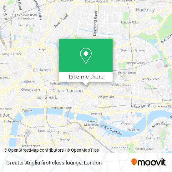 Greater Anglia first class lounge map