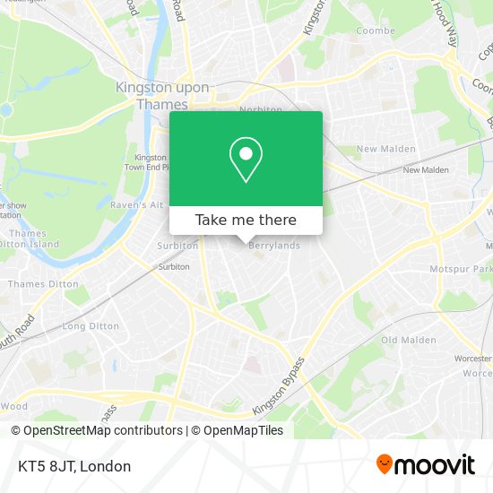 KT5 8JT map