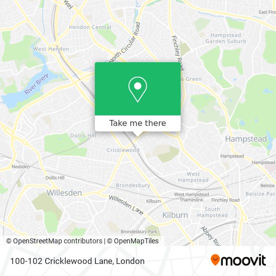 100-102 Cricklewood Lane map