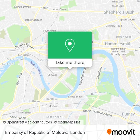 Embassy of Republic of Moldova map