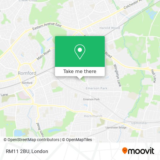 RM11 2BU map