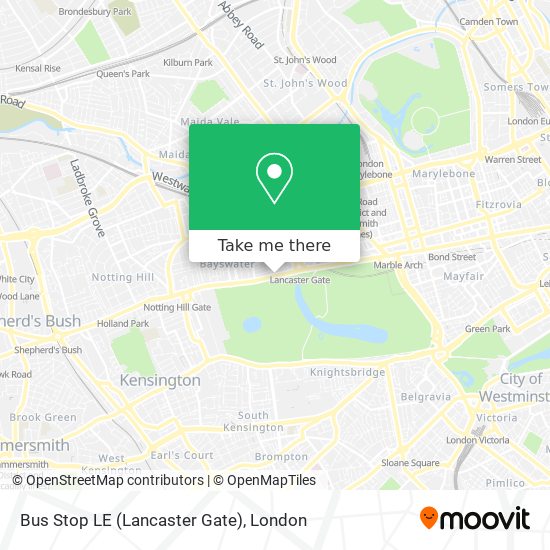 Bus Stop LE (Lancaster Gate) map