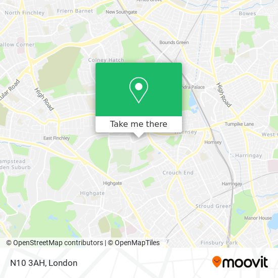N10 3AH map