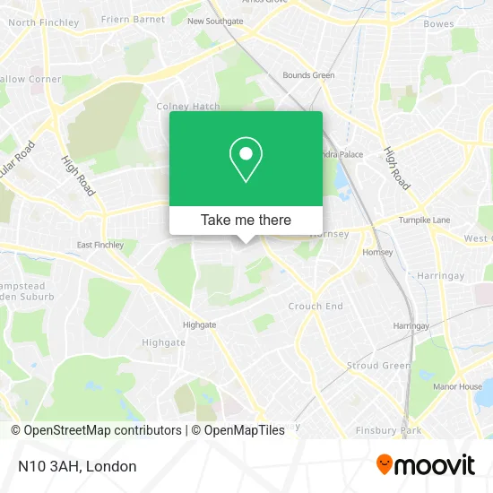 N10 3AH map