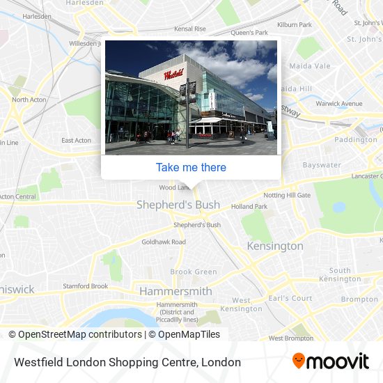 How to get to Westfield London Shopping Centre in Shepherd'S Bush by Tube,  Bus or Train?