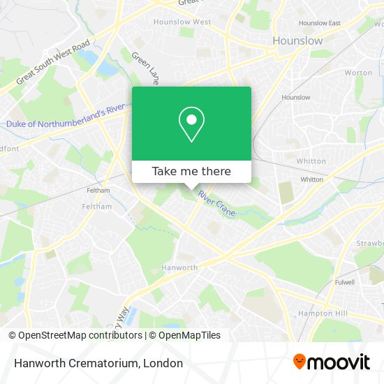 Hanworth Crematorium map
