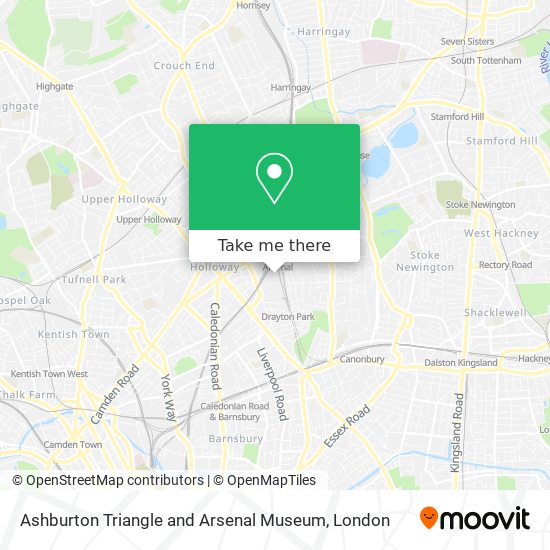 Ashburton Triangle and Arsenal Museum map