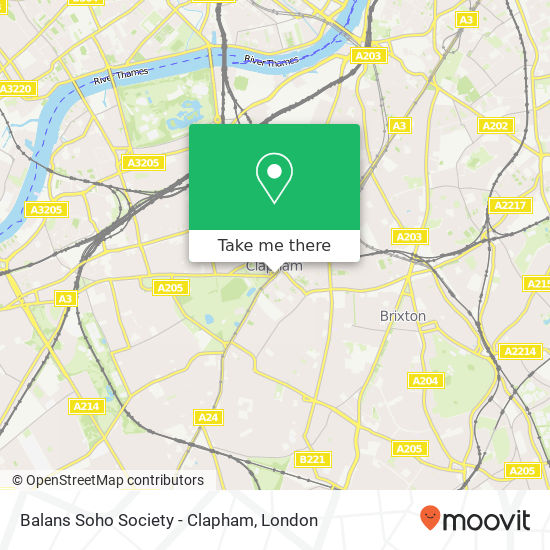 Balans Soho Society - Clapham map