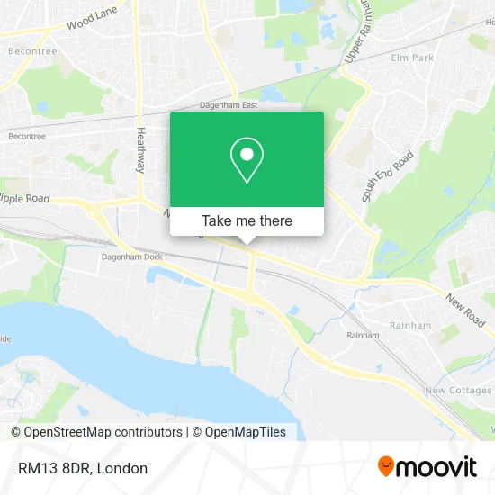 RM13 8DR map