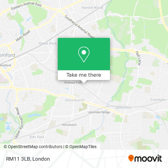 RM11 3LB map