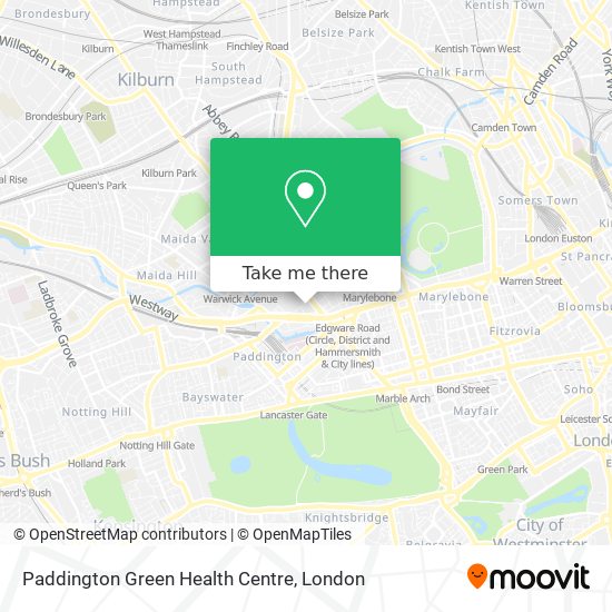 Paddington Green Health Centre map