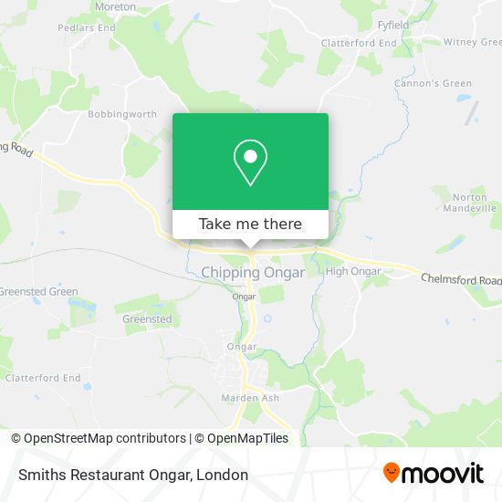 Smiths Restaurant Ongar map