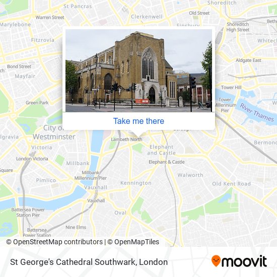 St George's Cathedral Southwark map