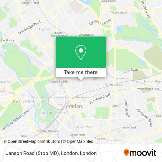 Janson Road (Stop MD), London map