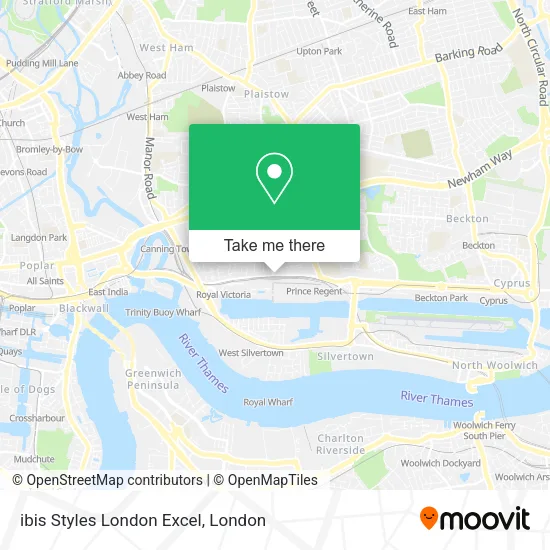 ibis Styles London Excel map