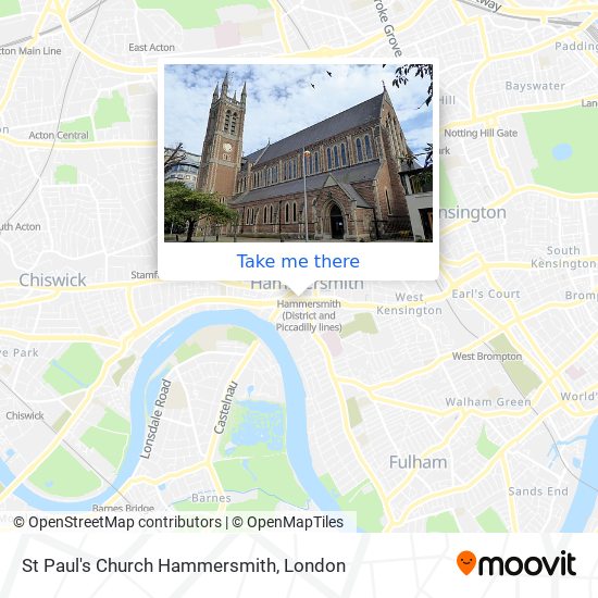 St Paul's Church Hammersmith map