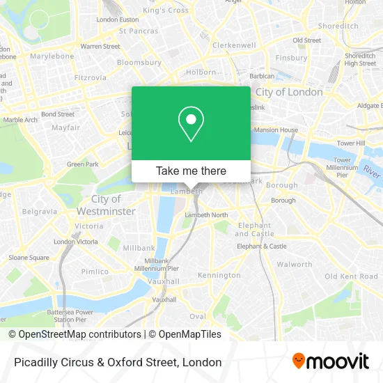 Picadilly Circus & Oxford Street map