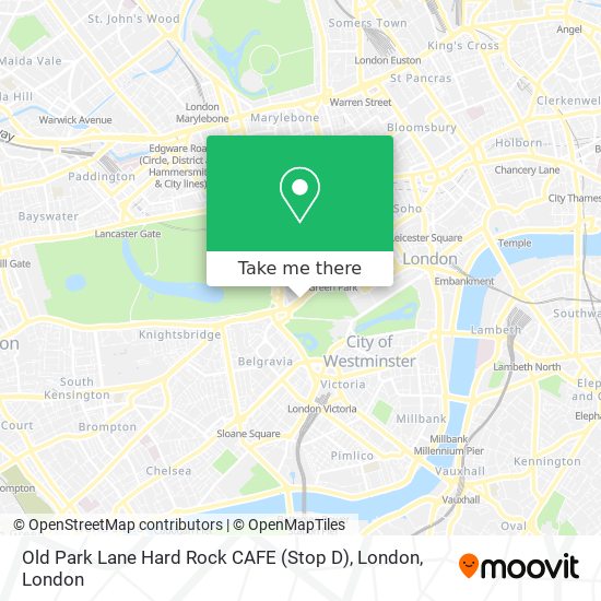 Old Park Lane Hard Rock CAFE (Stop D), London map