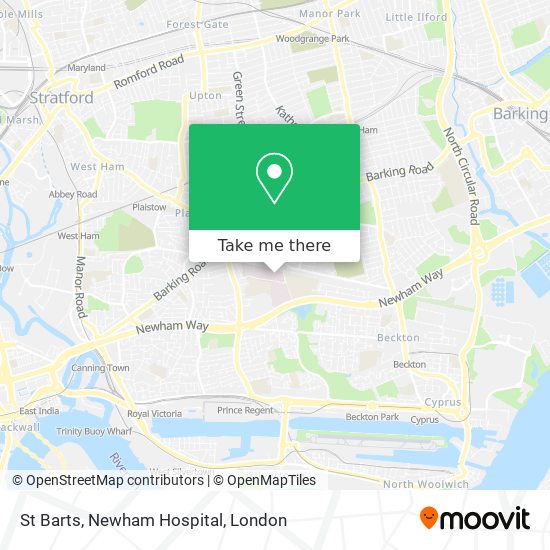 St Barts, Newham Hospital map