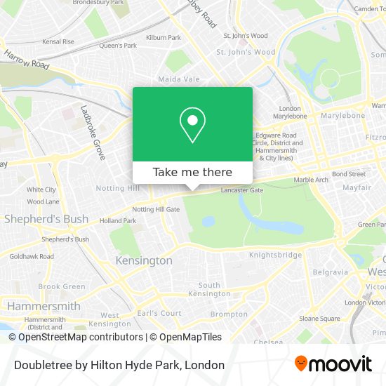 Doubletree by Hilton Hyde Park map