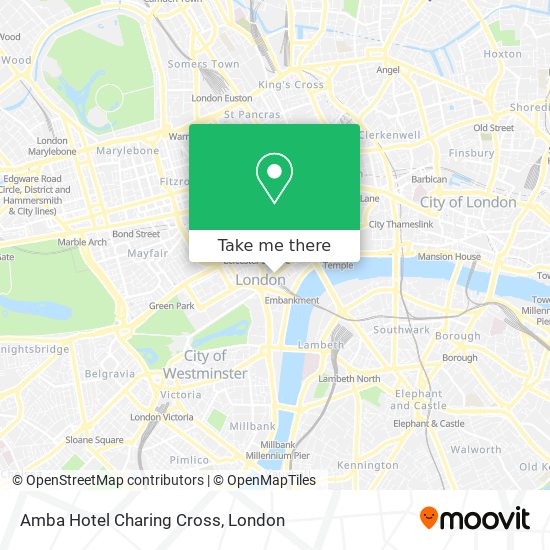 Amba Hotel Charing Cross map