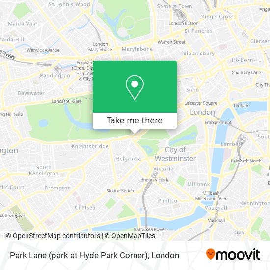 Park Lane (park at Hyde Park Corner) map