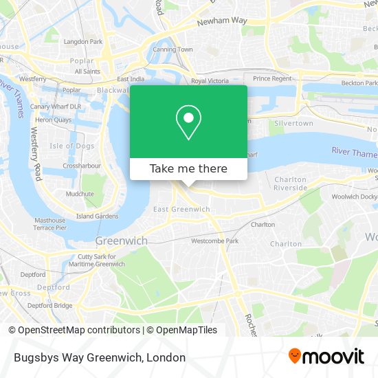 Bugsbys Way Greenwich map