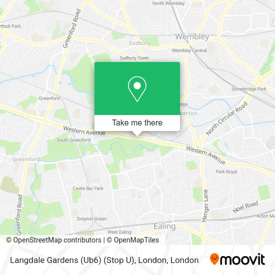 Langdale Gardens (Ub6) (Stop U), London map