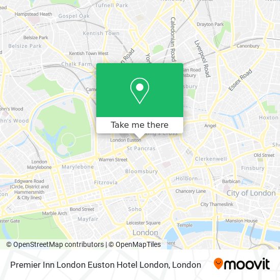 Premier Inn London Euston Hotel London map